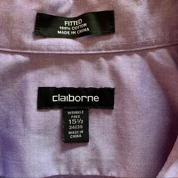Claiborne lavender men’s fitted button down - Picture 4 of 4